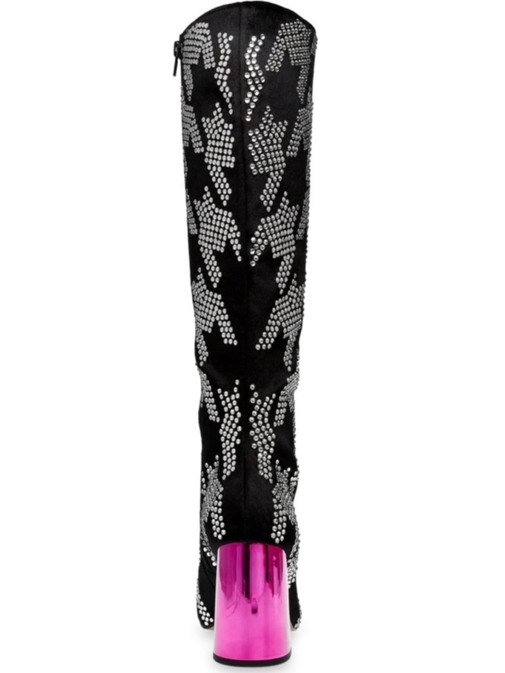 Betsey Johnson Naomy Rhinestone Houndstooth pink block heelTall Boots 6 NWOT - Picture 6 of 14